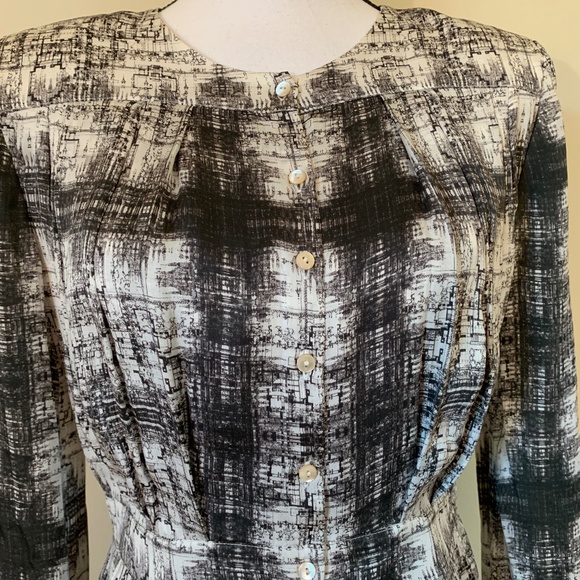 Theyskens' Theory | Dress in Gray White Multicolor Silk High-low Hem - Picture 2 of 11